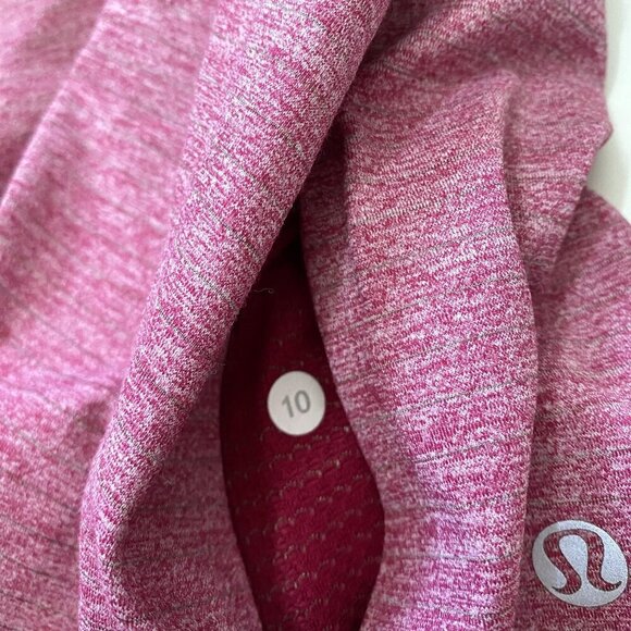 Lululemon Heather Pink Red Mesh Athletic Long Sleeve 1/4 Zip Top Size 10 - Picture 11 of 11
